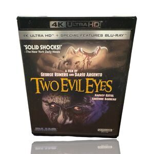 Two Evil Eyes 4K UHD Blu-ray Horror Movie Special Features Romero: Like New